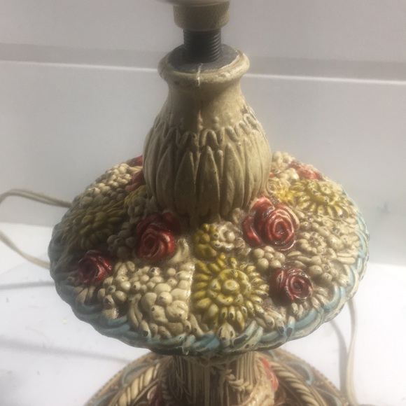 Vintage molded pot metal (spelter)decorative table lamp Art nouveau - Picture 3 of 8